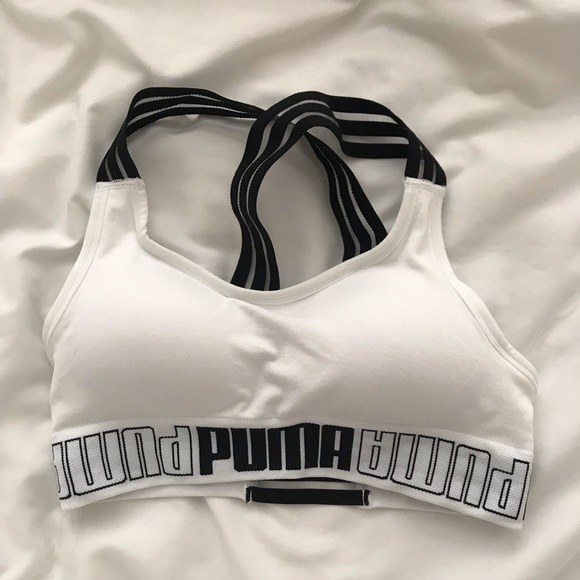 puma sports bra white